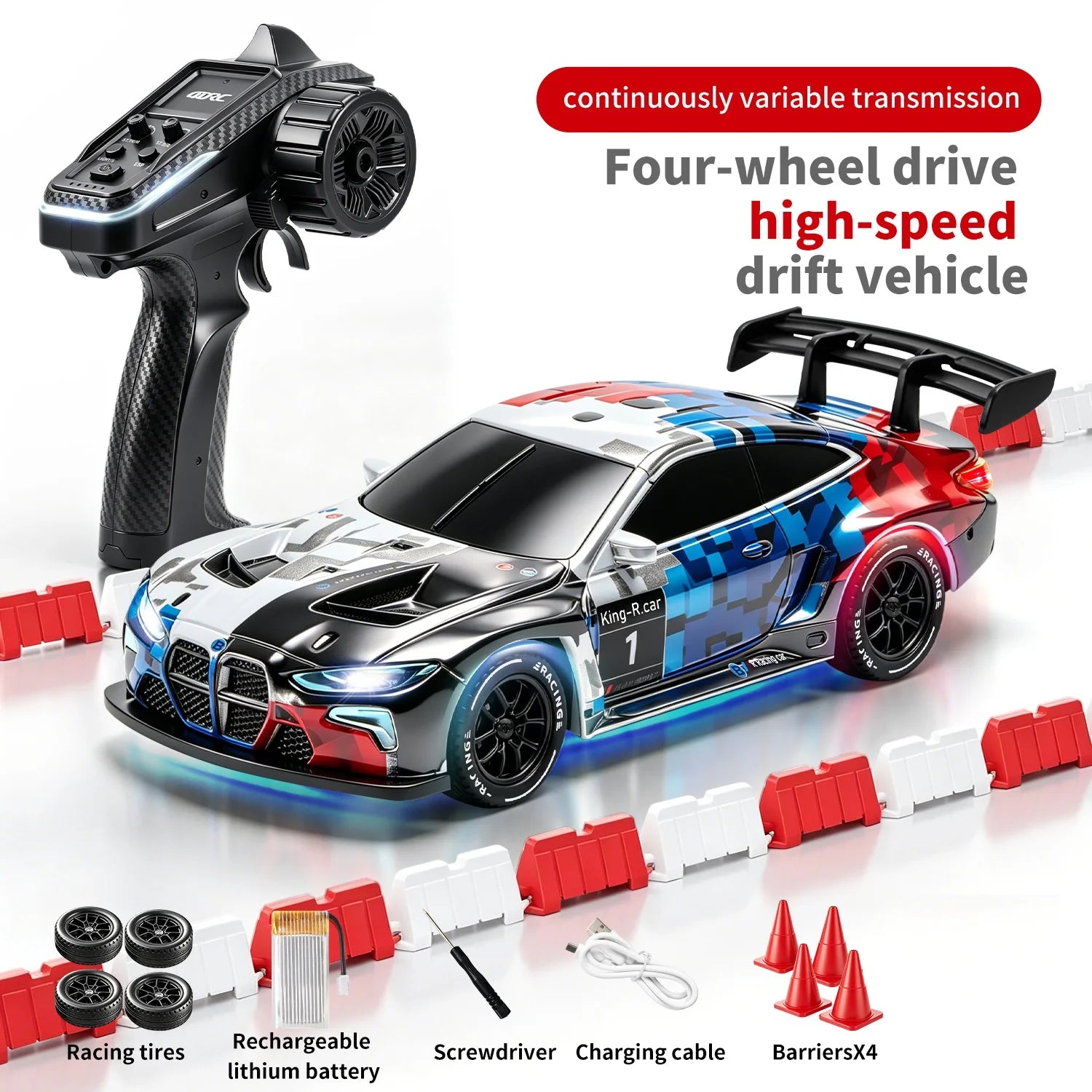 4DRC 2.4G Full Scale Mini H6 Drift Remote Control Car with APP 4WD Racing 1:43 Children Toy Car Model