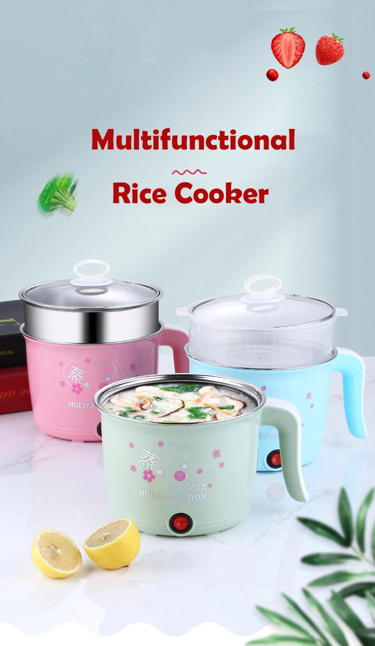 Mini Multifunction Electric Cooker Home Hot Pot 1-2 People Heating Pan Cooking Pot Machine Eu Plug Rice Cooker Appliances