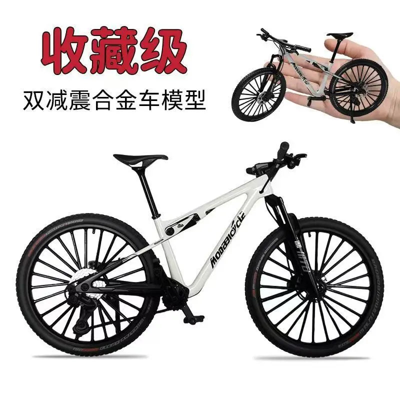 1:8 Upgraded Dual Shock Downhill Mountain Bike Alloy Model, Soft Tail Metal Racing  Kids Toy and Birthday Gift for Boyfriend