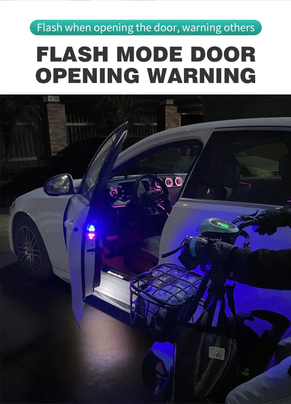 BLALION Car Door Lights LED Welcome Light Magnetic Control USB Charging Auto Open Door Safe Anti-collision Emergency Signal Lamp