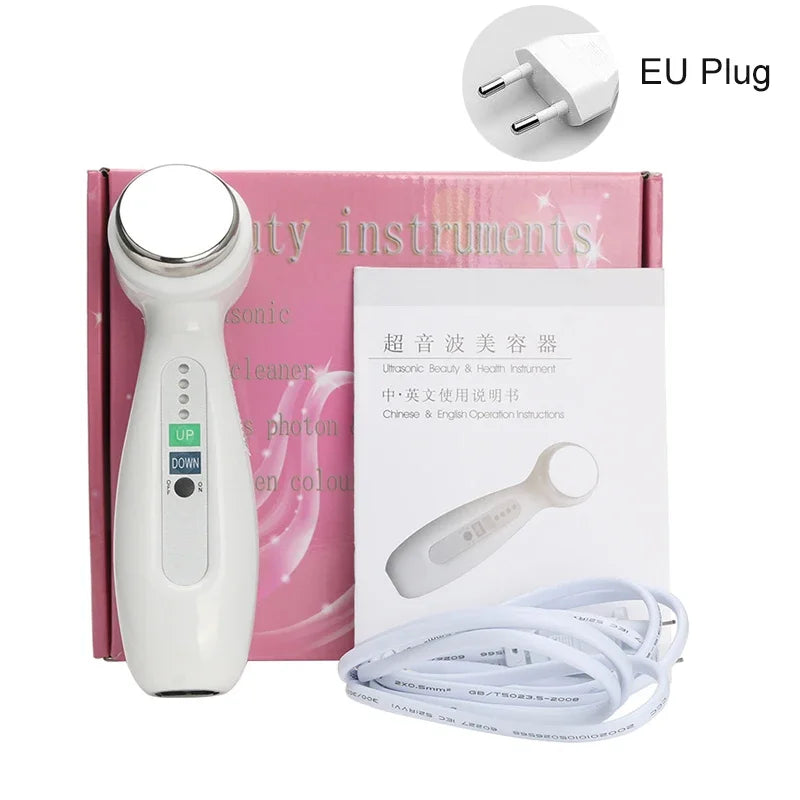 1Mhz 3Mhz Electric Ultrasonic Face Cleanser Massager 7 Colors Photon Sonic Lifting Facial Skin Care Anti Aging Wrinkle Removal
