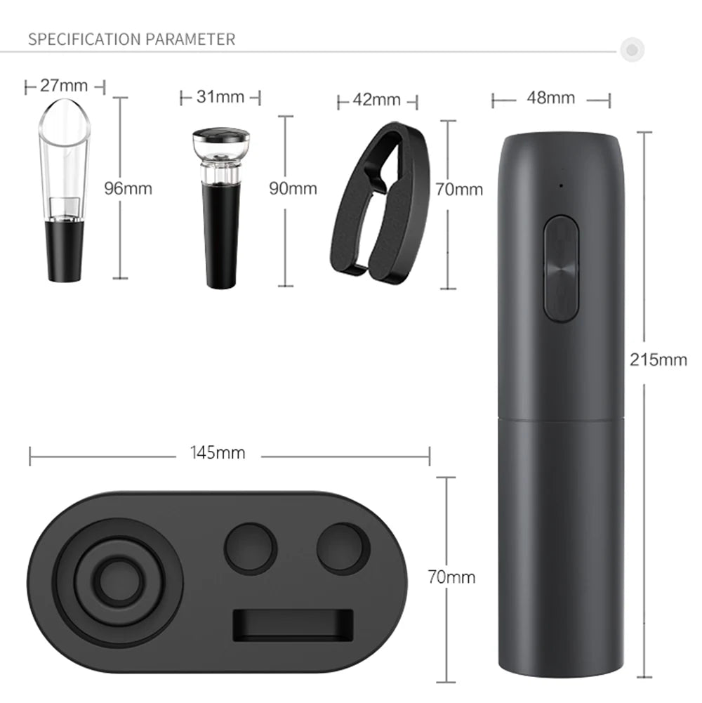 Pop open your favorite bottle effortlessly with this electric wine bottle opener—stylish, quick, and hassle-free!