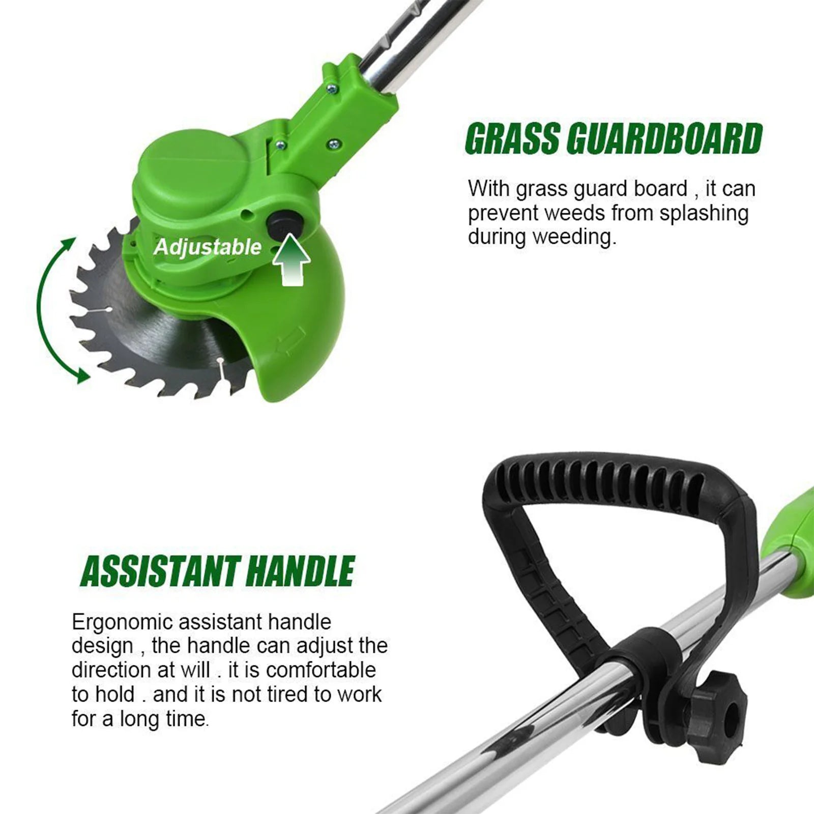 2-in-1 Cordless Electric  Lawn Mower Brushless Edger Eater Grass String Trimmer Cutter 650W 18000 RPM With 24V Two Battery Adjustable For Garden Tool