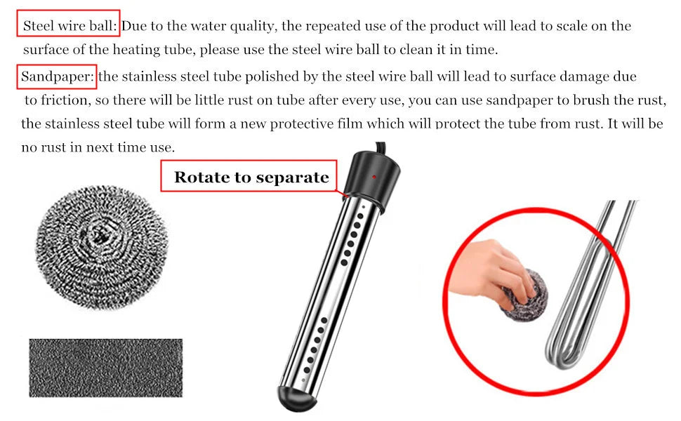 110V /220V Electric Heater Boiler Water Heating Element Portable Immersion Suspension Bathroom Swimming Pool water heater