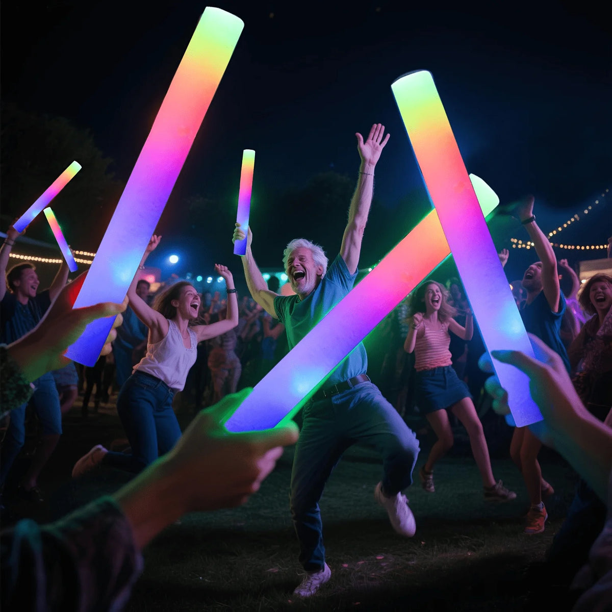 Glow Party Supplies Neon Party 100 PCS LED Glasses And Foam Glow Sticks Combo Bulk Light Up Shutter Glasses Bracelets For Birthday Wedding Concert Rave Valentine Christmas Party Favors Glow In The Dark Party Decor