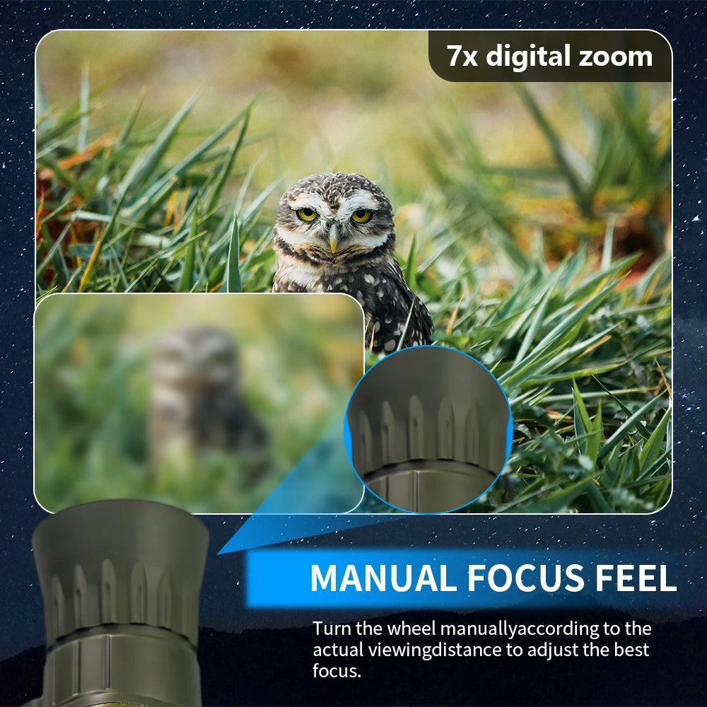 2.7K HD Night Vision Monocular, Digital Night Vision Scope with Rechargeable Battery, Photo & Video Recording, 32GB Memory Card for Camping Hunting Wildlife Observation