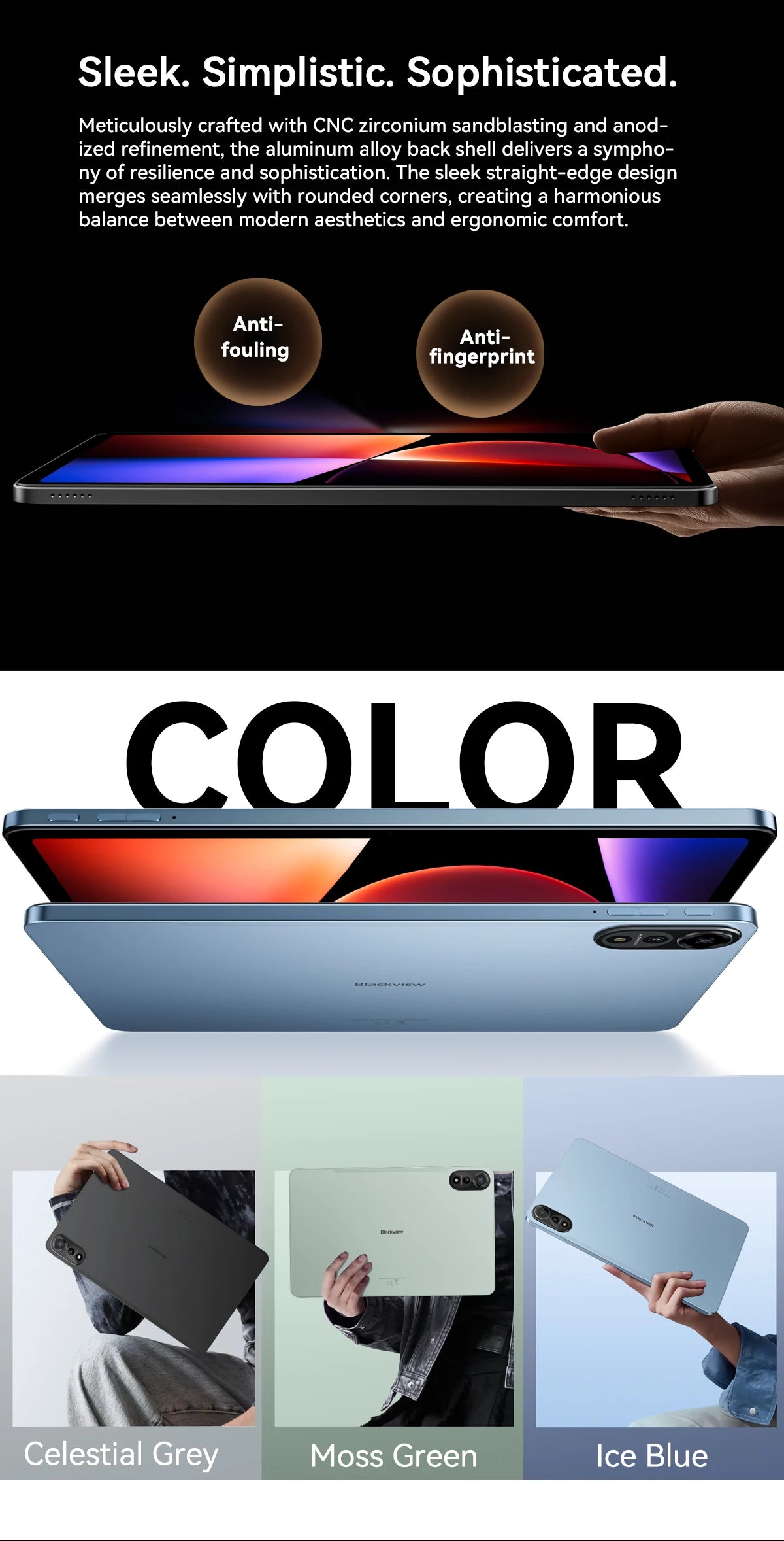 Blackview MEGA 2 Android 15 Tablet 12 inch 2K Display 36(12+24)GB 256GB Unisoc T615 9000mAh Battery Widevine L1 Pad PC