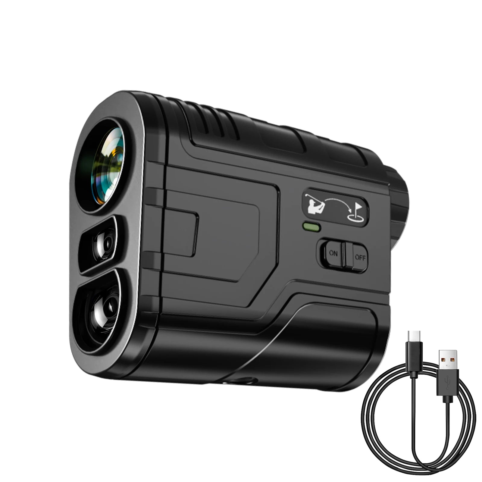 1200Yard Golf Rangefinder Rechargeable Golf Range Finder Digital 6X Magnification Slope Switch Flag Lock Vibration Fog Mode Speed Angle Scan Range Finder Telescope for Golf Hunting Outdoor