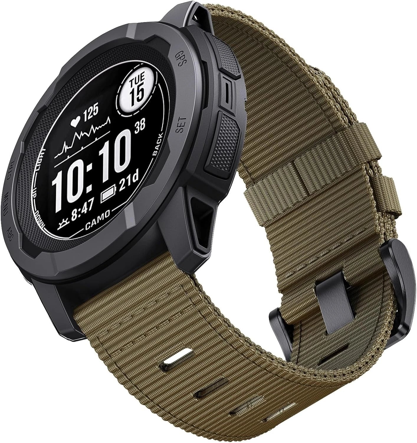 Nylon Rugged for Instinct Solar/Esports Tactical Band for Garmin Instinct 2/2X/3 Watch Band 45/50mm Breathable Wristband