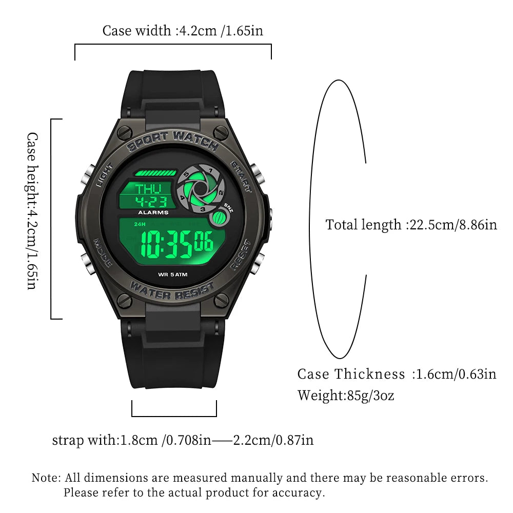 SANDA Durable Ladies Sports Luxury Brand Wristwatch Women TPU Strap Luminous Waterproof Week Date Digital Casual Watch