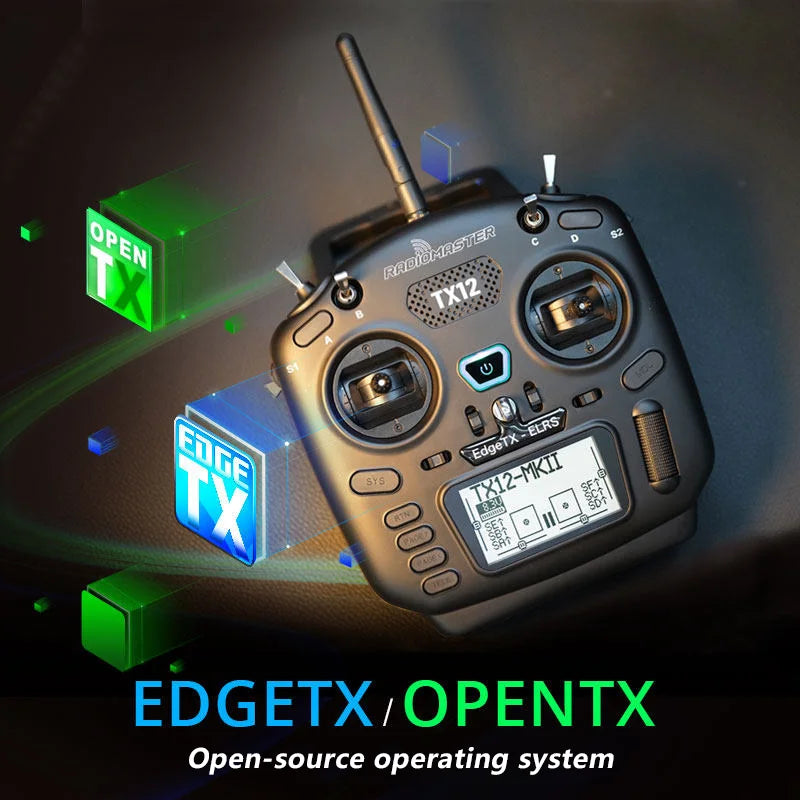 Radiomaster TX12 MK2 Radio Transmitter with ELRS Hall Sensor Gimbals, Open Source RC Controller for FPV Drone, RC Airplane, Flig