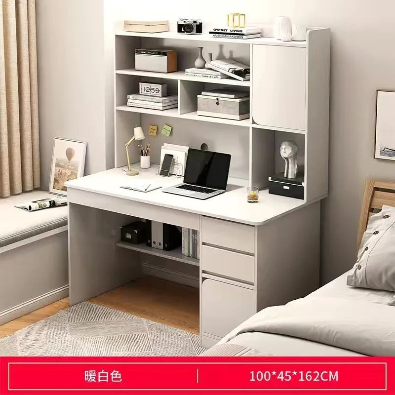 Simple Desk Bookshelf All-in-one Computer Desk Storage Space Student Home Study Bedroom Office Desk with Household Furniture