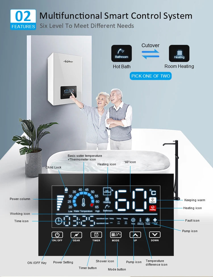 Enjoy efficient heating and hot water anytime with this electric boiler—reliable performance for your home or office!