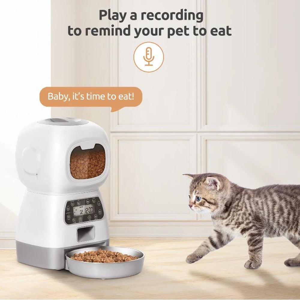 Keep your furry friends well-fed on schedule with this automatic pet feeder featuring a smart timer and durable stainless steel bowl—perfect for cats and dogs!