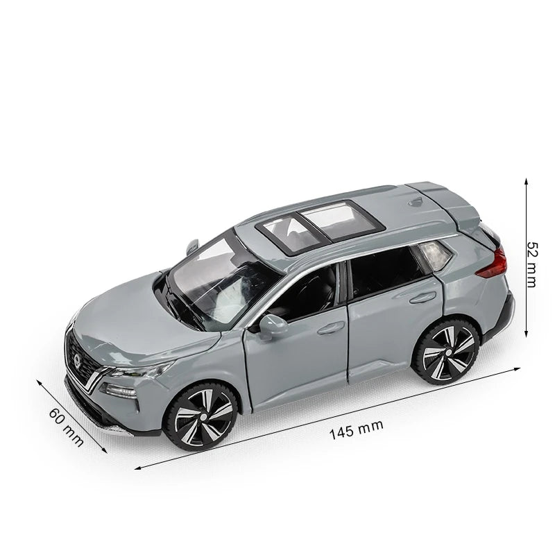 1/32 Nissan X-Trail SUV Miniature Diecast Toy Car Model Sound & Light Doors Openable Educational Collection Gift For Boy Kid