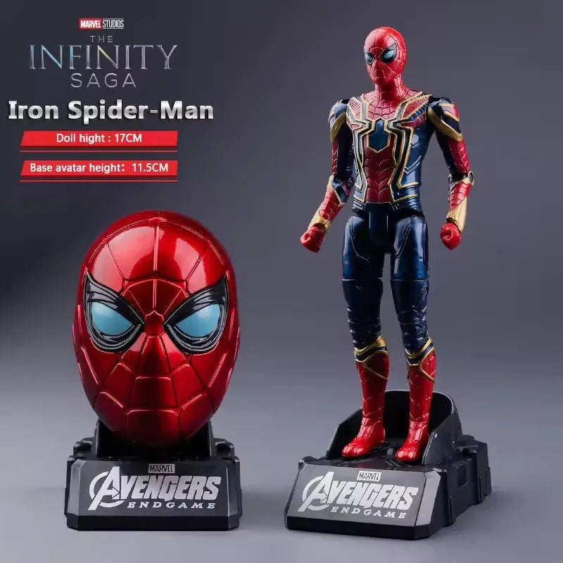 Marvel Action Figure Deformable Toy Iron Man MK3 Captain America Joints Mobility Head Shaped Statue Model Doll Toys Kids Gifts