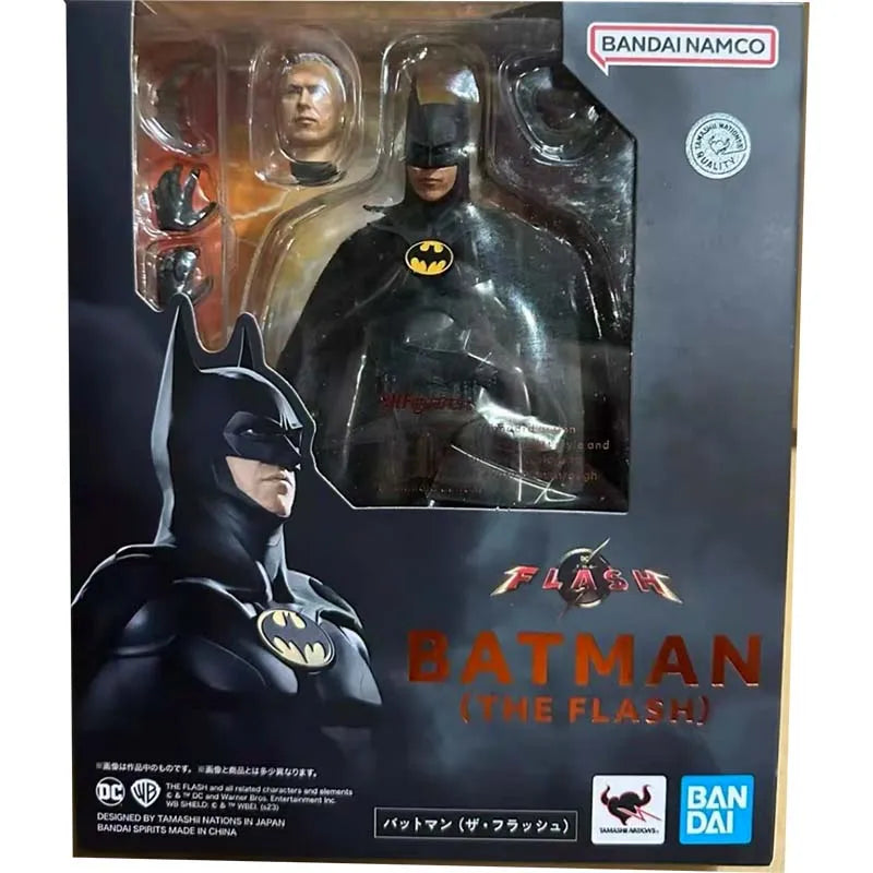 Bandai The Flash Anime Figure SHF The Flash Batman Action Figure Collectibles Model High Poseability Toys For Boys Gift