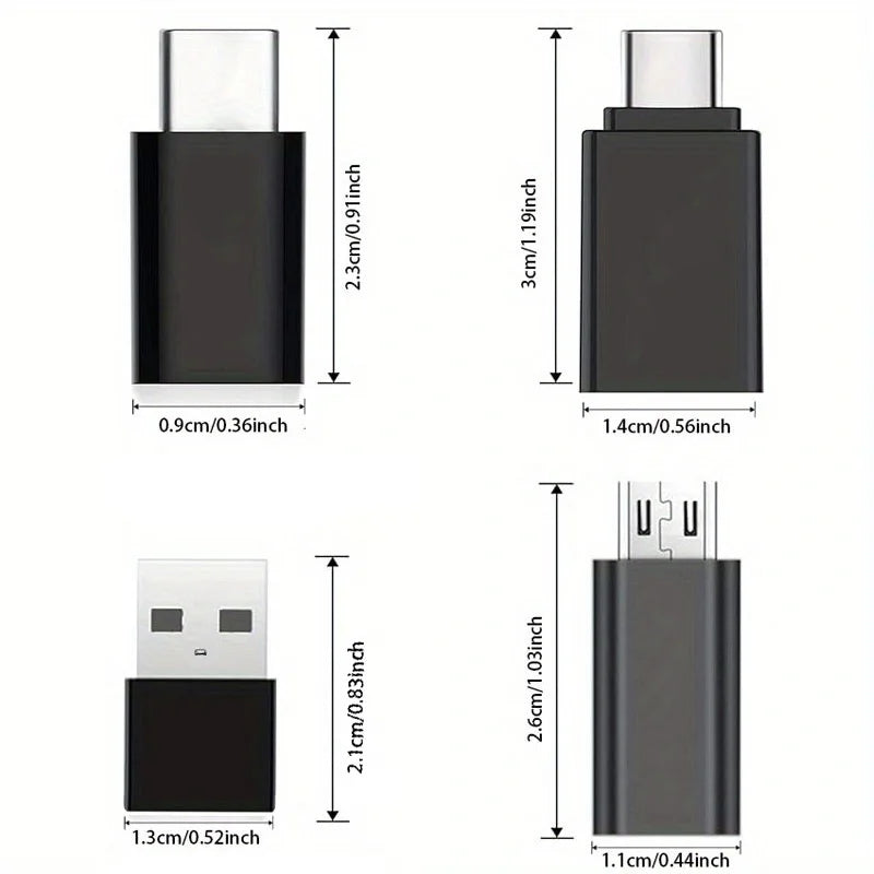 8pcs USB to USB C Adapter