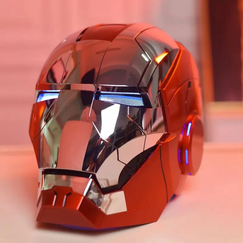 Marvel 1:1 Iron Man Mk5 Jarvis Helmet Remote Voice Control Auto Helmet Mask With Led Light Figure Boy Christmas Birthday Gift