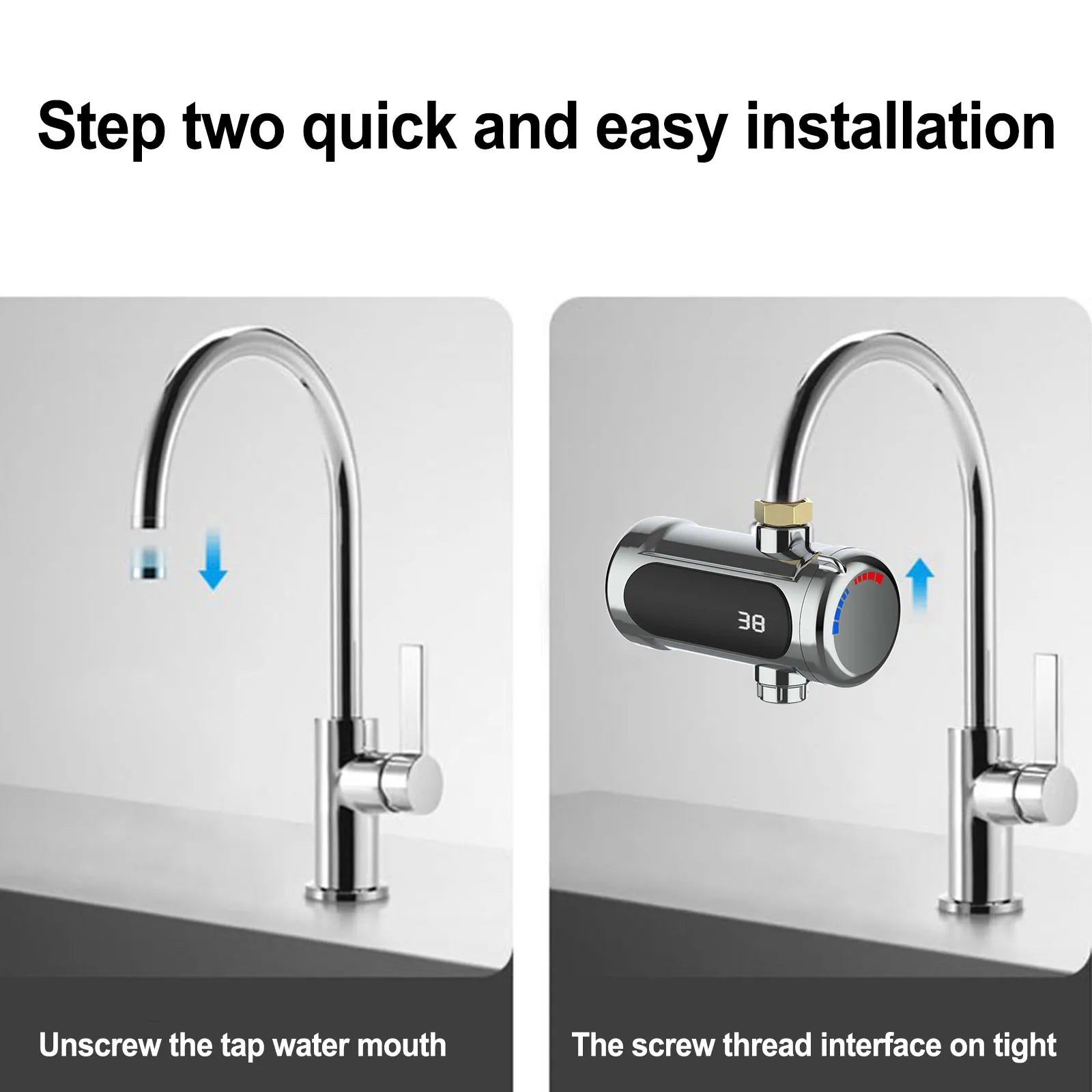 Experience instant hot water with this efficient water tap featuring an instantaneous heater and LED temperature display—saving energy while keeping you comfortable!