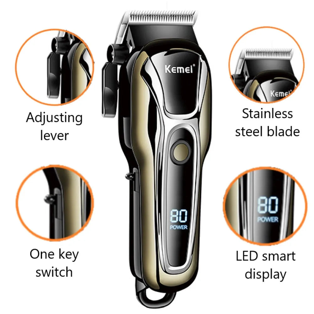 Achieve precise grooming with this professional wireless electric hair clipper and shaver—designed for men who want a smooth, effortless haircut anytime, anywhere!
