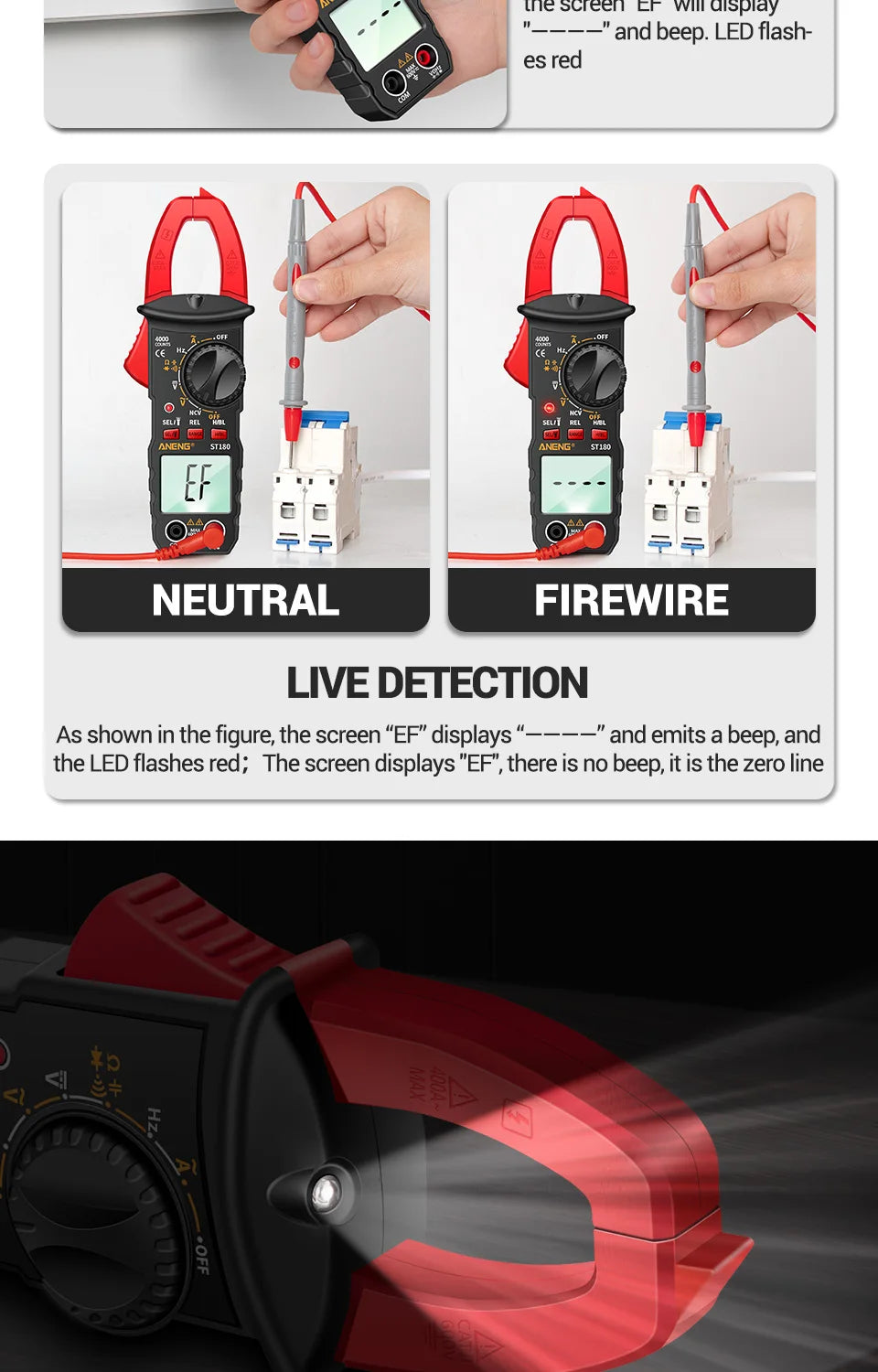 Current Clamp Meter Digital Voltage Tester