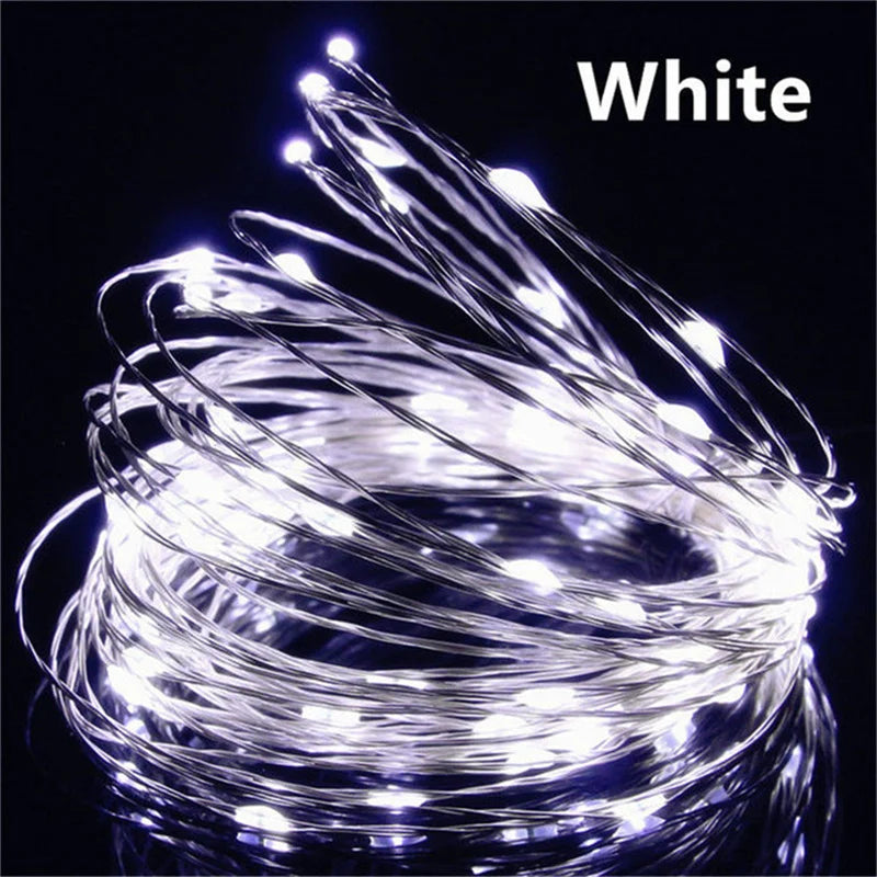 USB Led Fairy Lights Copper Wire String 1/2/3/5/10/20M 200LED Holiday Lamp Garland For Christmas Tree Wedding Party Decoration