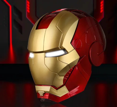 Iron Man MK5 MK45 Electronic Helmet Voice Controlled with Jarvis AI Automatic Faceplate Deformation LED Light Up Collectible fan
