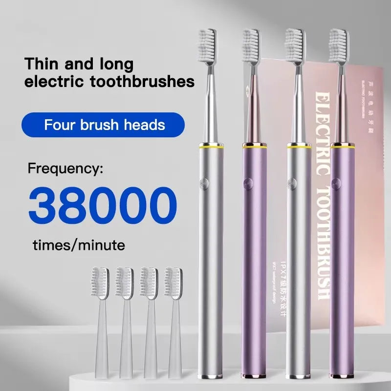 Experience precise cleaning with this electric toothbrush featuring a slim, specially designed brush head for gentle and effective oral care!