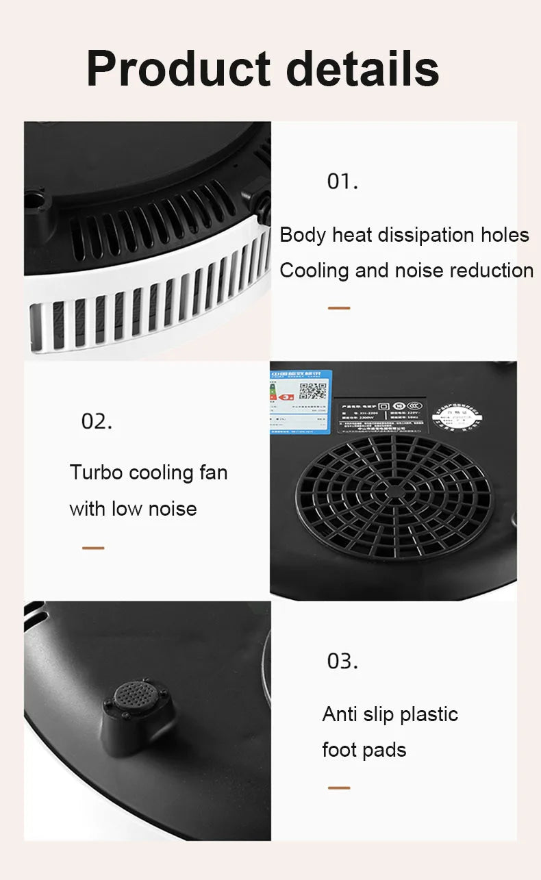 DMWD 2200W Electric Induction Cooker Household Round Smart Heat Plate Creative Precise Control Cookers Hob Cooktop Plate Hot Pot