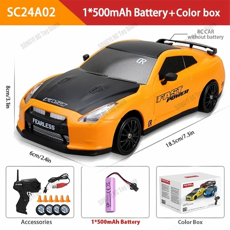 RC Drift Car 4WD Remote Control High Speed Racing Vehicle with LED Lights 2.4GHz Radio 4x4 Off-Road Truck Toy for Children Kids