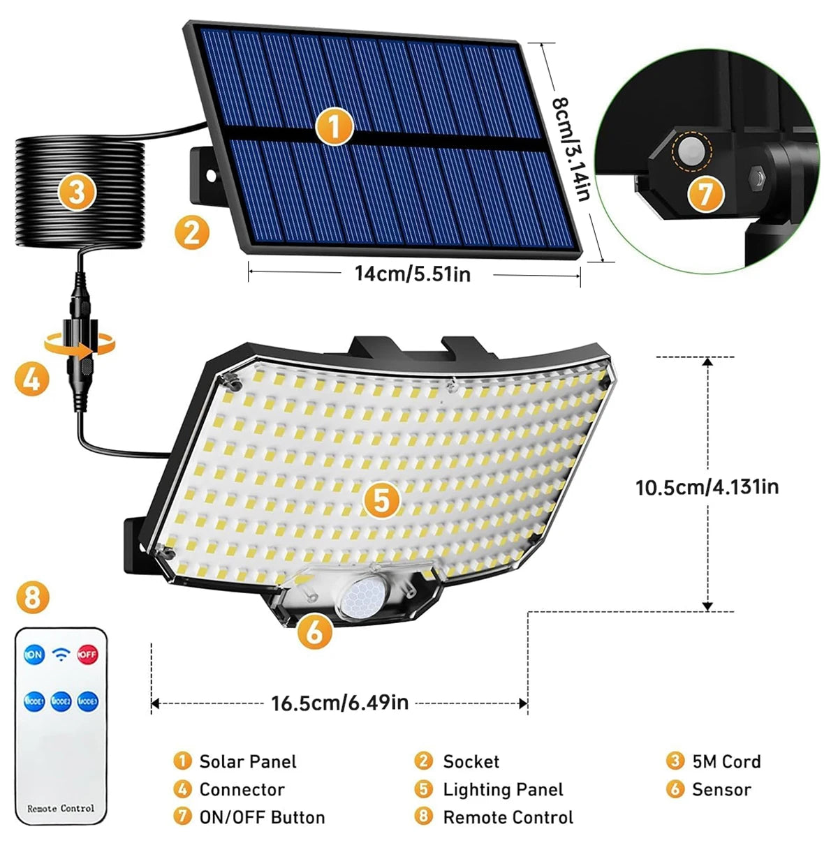 Brighten your outdoors effortlessly with these solar lights—conveniently controlled with a remote for easy on/off and mode adjustments!
