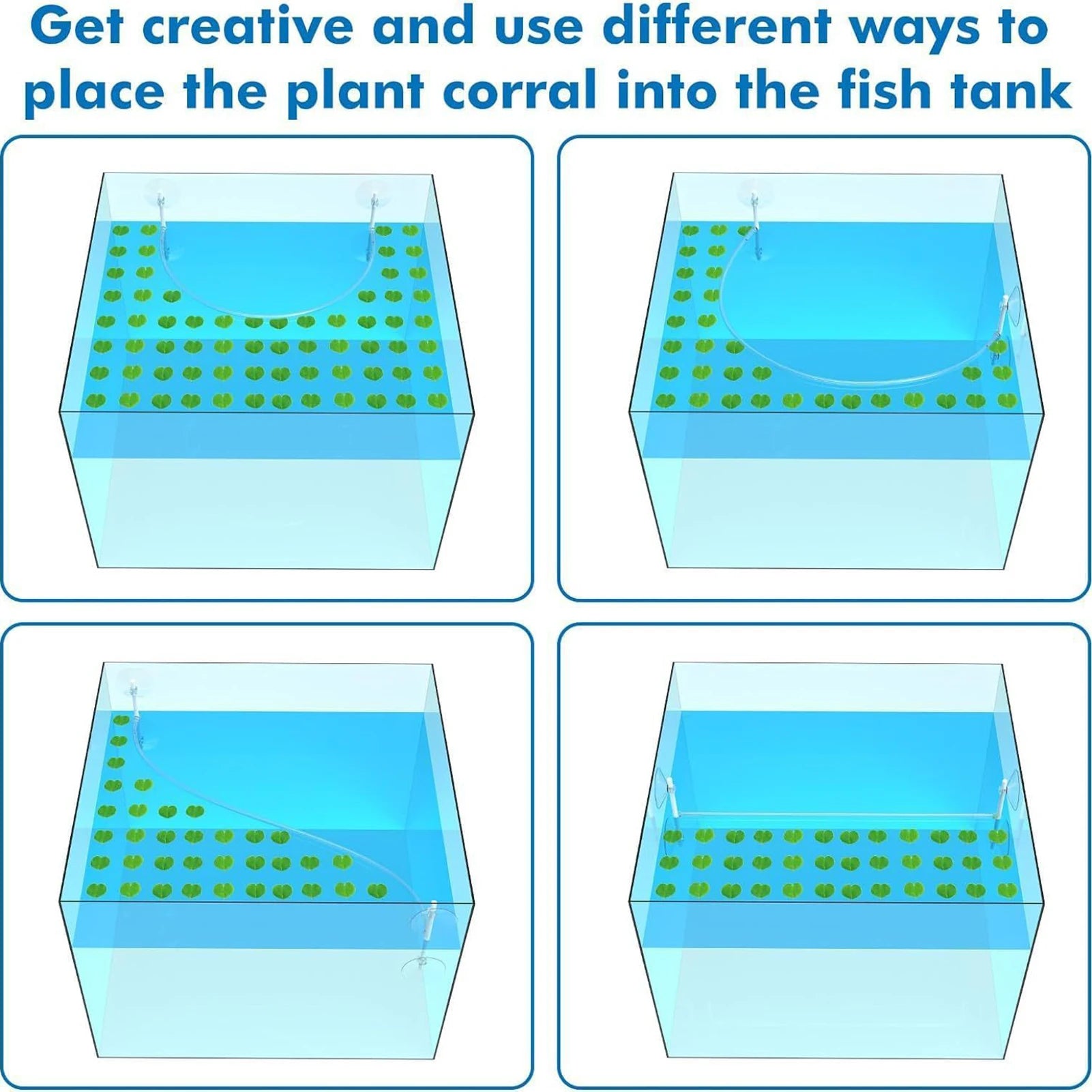 Fish Tank Floating Plant Interceptor Organize and Separate Different Plants Fence for Home Aquarium Decor