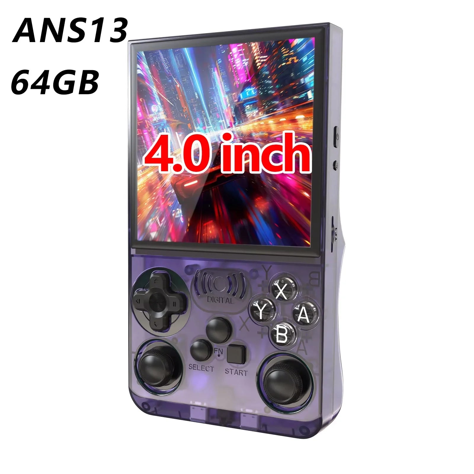 GAMINJA ANS13 4.0 Inch IPS Screen Retro Handheld Video Game Console 15000+ Games Built-in Linux Portable Pocket Gaming Console