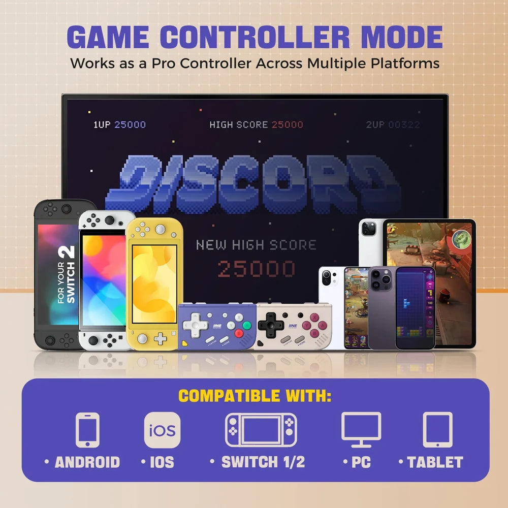 Retro Mini Gamepad for Nintendo Switch 2/1 iOS Android PC Tablet IINE Portable Controller E-book PPT Page-turining Ananke Gen 2