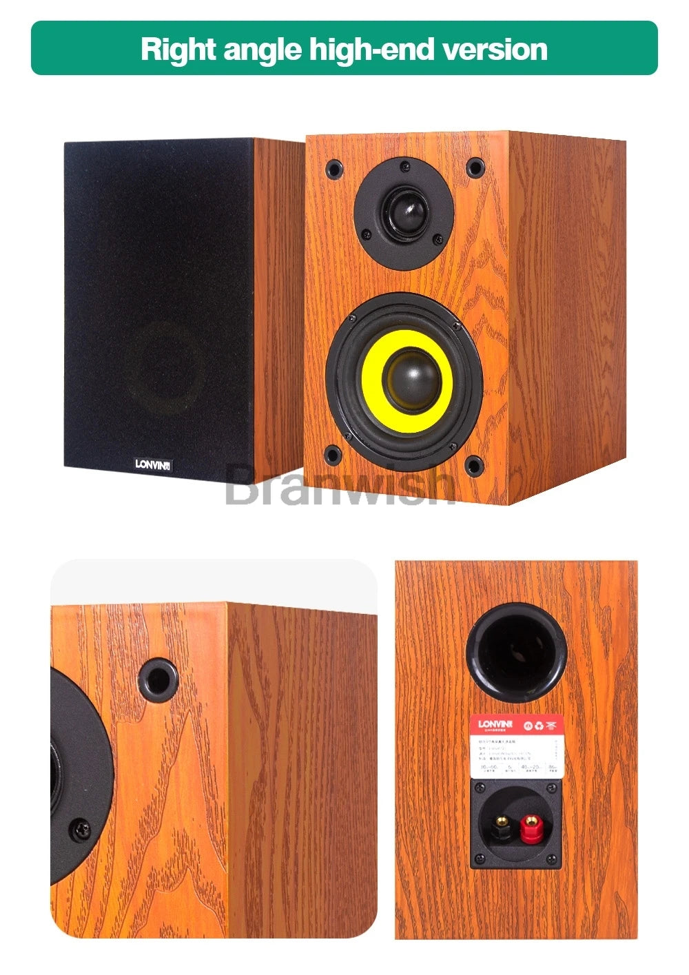 120W High-power High-fidelity Speaker Home HIFI Fever Passive Audio Home Theater Bookshelf Desktop Surround 4 Inch Speakers