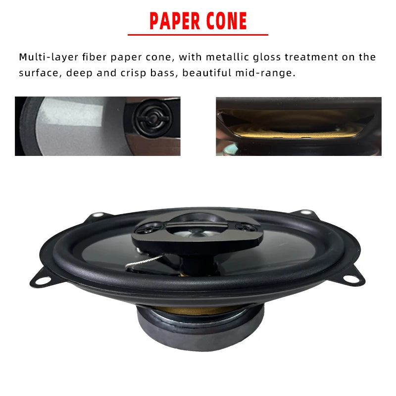 2pcs 4x6 Inch Car Speakers 4-Way Coaxial Full Frequency Sound for Car Stereophonic Sound Sleek Design Speaker 900W (2x450W)