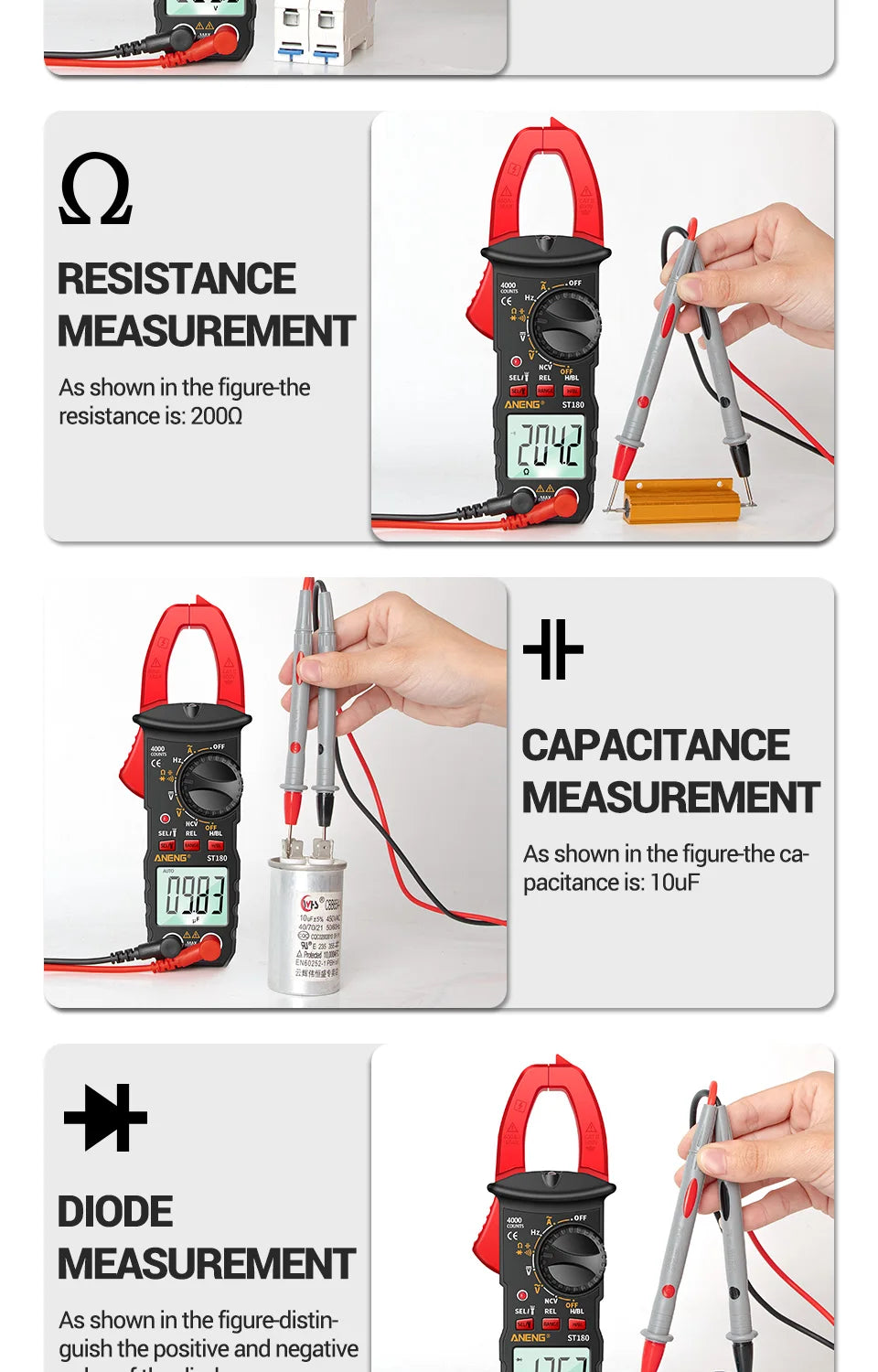 Current Clamp Meter Digital Voltage Tester