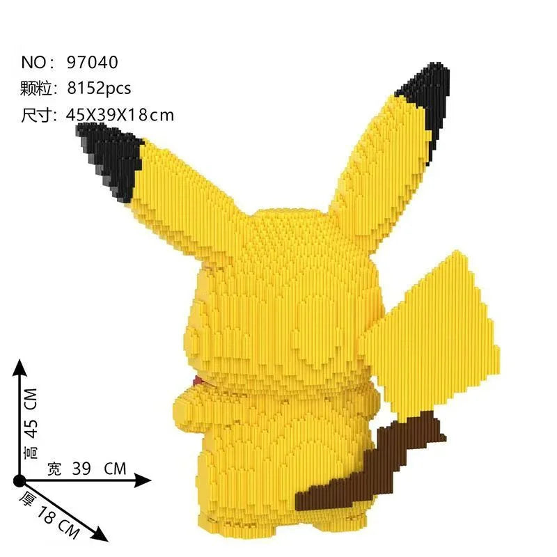 Pokemon Pikachu Building Blocks 45cm Light Up Heart Shape Bricks Toy Gift for Adults Kids Stress Relief