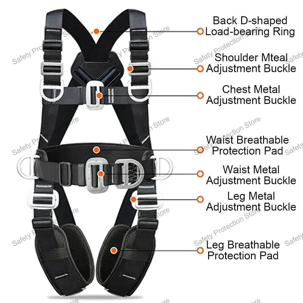 High Altitude Work Safety Harness 5-point Full Body Safety Belt Rope Outdoor Climbing Training Electrician Protective Equipment