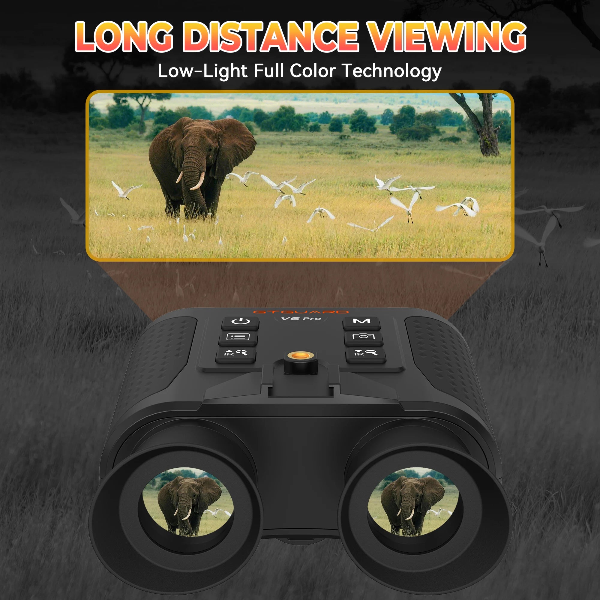 GTMEDIA V6 PRO Infrared 4K Night Vision Binoculars Goggles 8X Digital Zoom 300M Full Darkness Photo&Video Telescope for Hunting