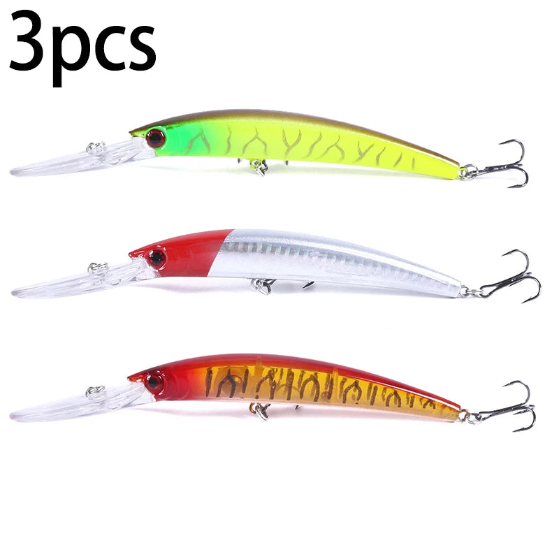 1pcs 15cm 15g  Deep Diving Jerkbait Artificial Hard Bait Fishing Wobblers Minnow Lure for Bass Pike Carp Fishing  Tackle