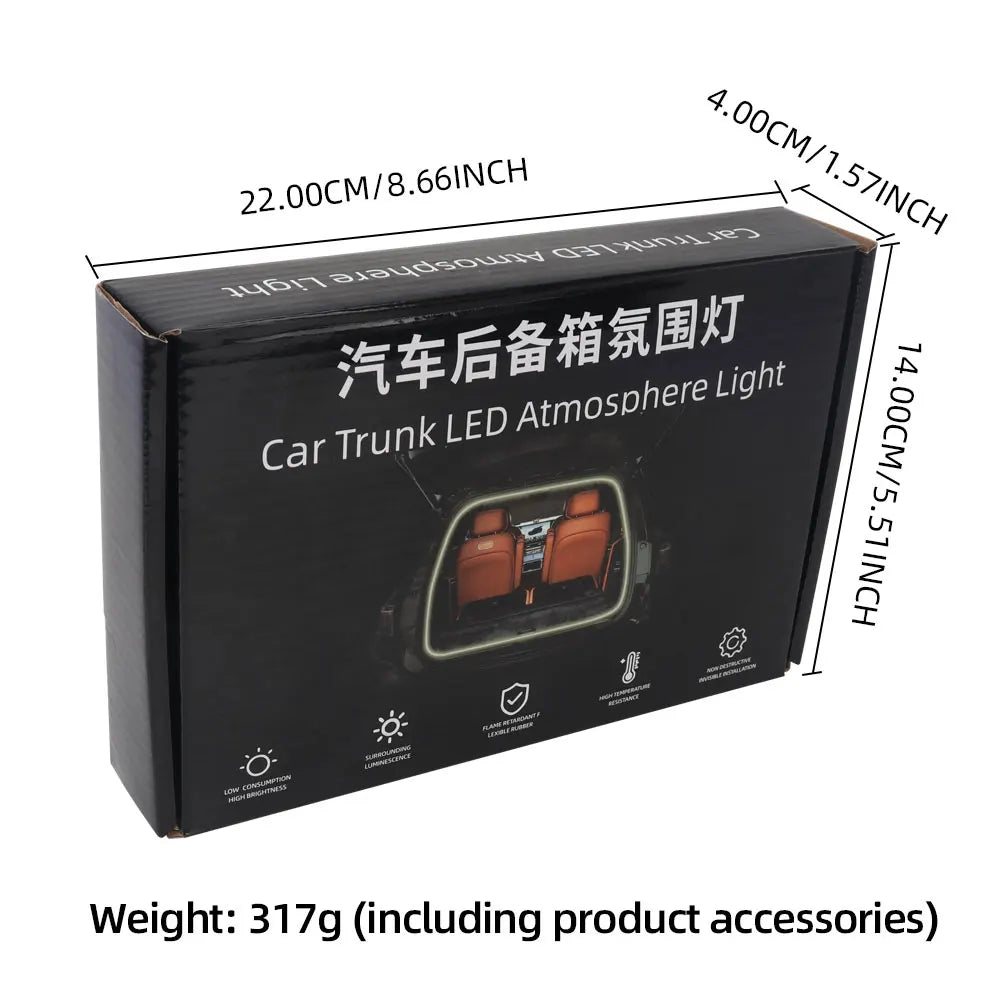 Automatic Led Trunk Light 4.2M Automatic Sensor Car Trunk Light Strip with Dynamic Flowing Illumination for Universal Fit 12V