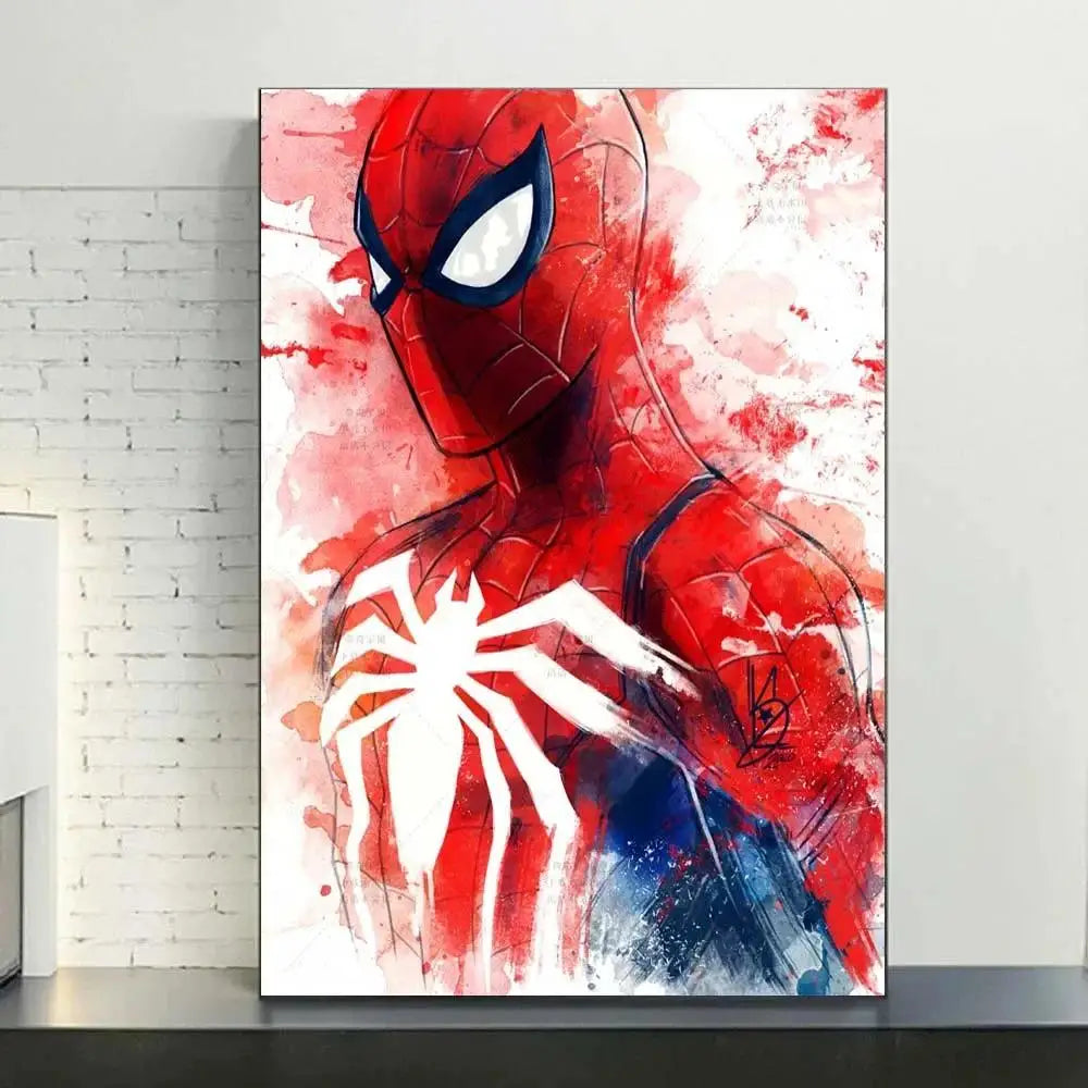 Marvel Movie Watercolor Spiderman Superhero Canvas Posters Modern Home Wall Art Painting Print Picture Room Decor