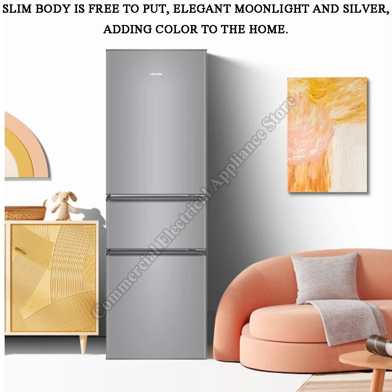 Refrigerator Household Three Doors 206 Liters Energy-Saving Fresh-Keeping Freezer