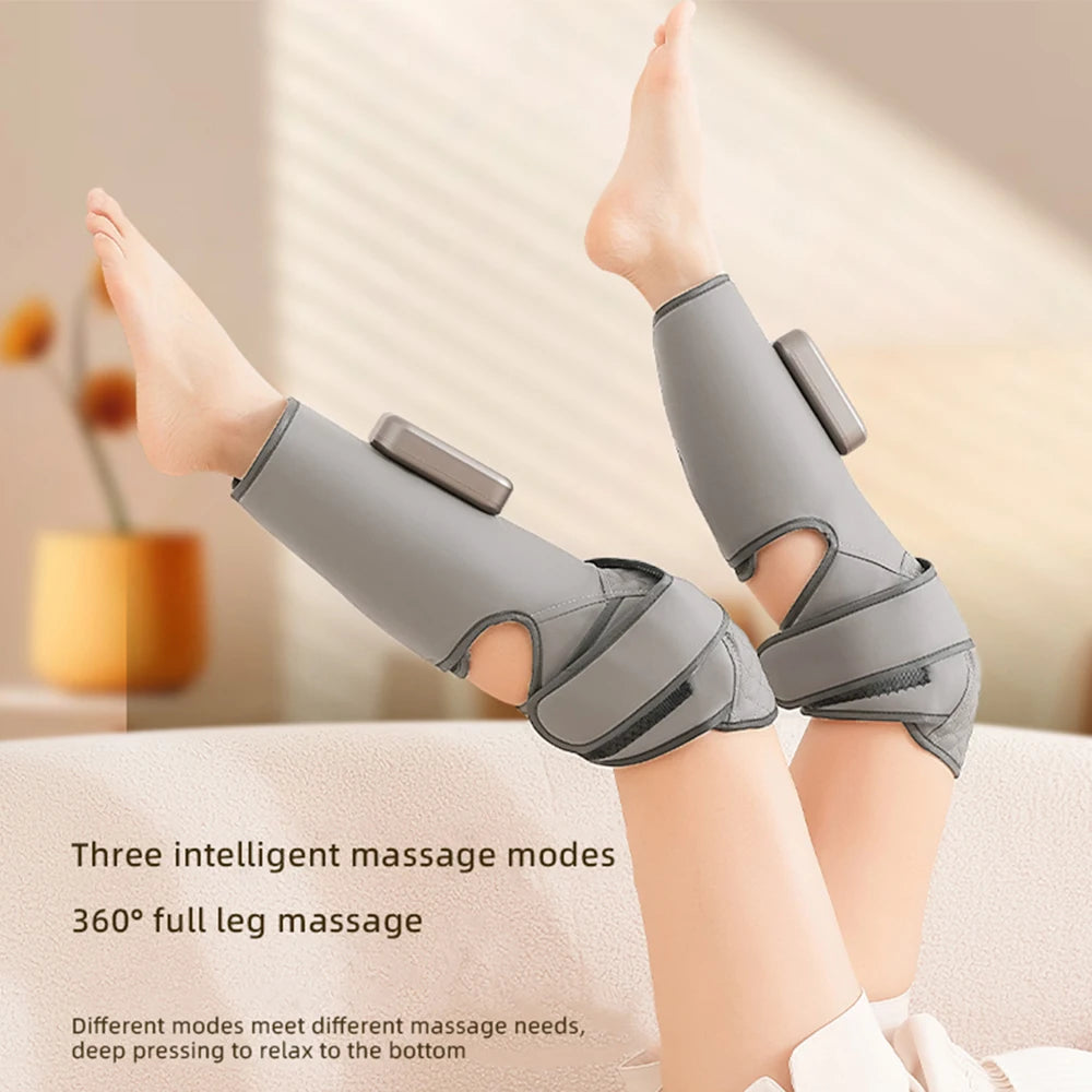 Wireless Knee Calf Massager Heated Air Pressure 360° Wrap Portable Leg Massage Device for Cold Legs Joints Muscles Relaxation