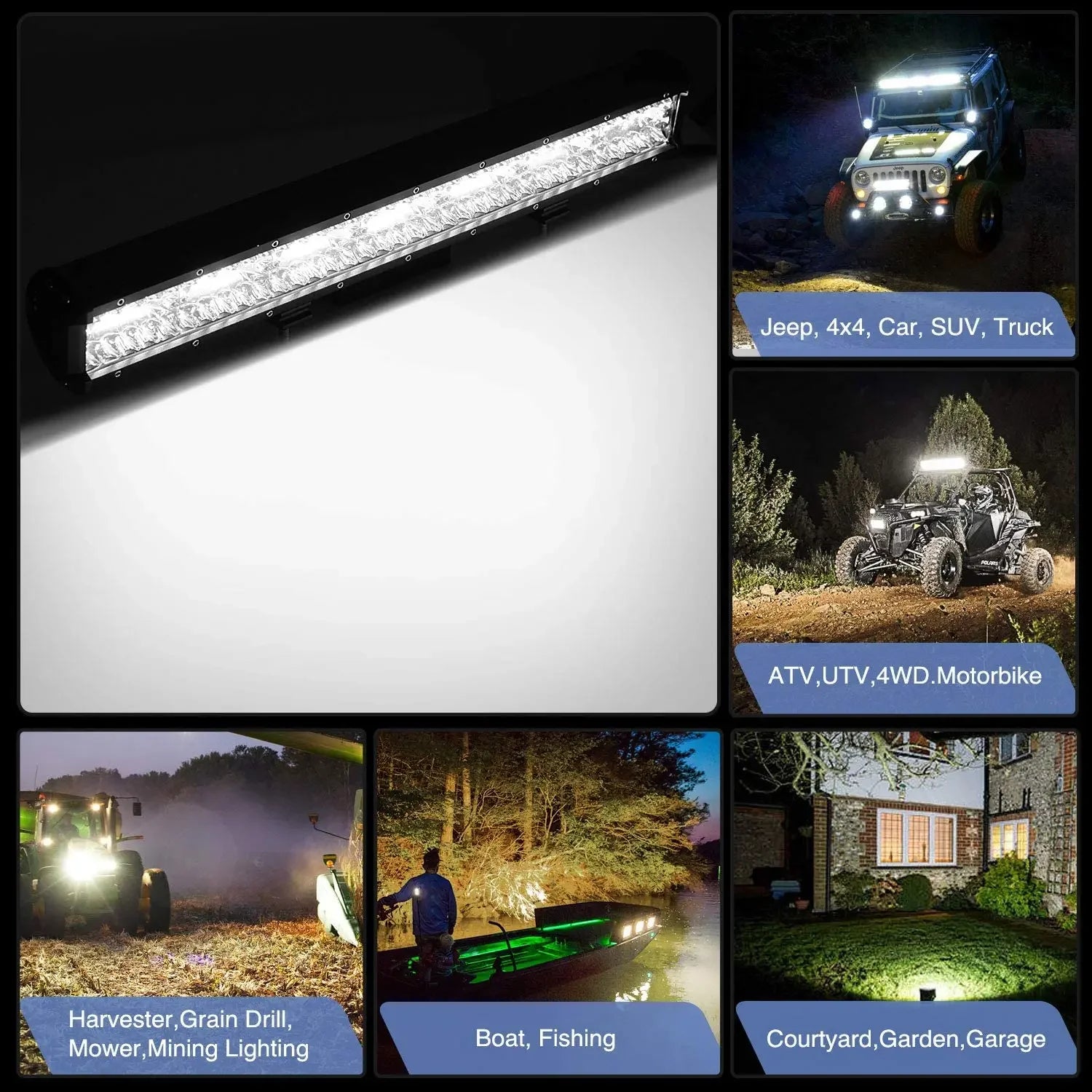 NLpearl 120W 420W 600W LED Bar Work Light for Tractor Boat Off-Road Truck Suv Atv Spot Flood Combo 12V 24V Led Working Lights