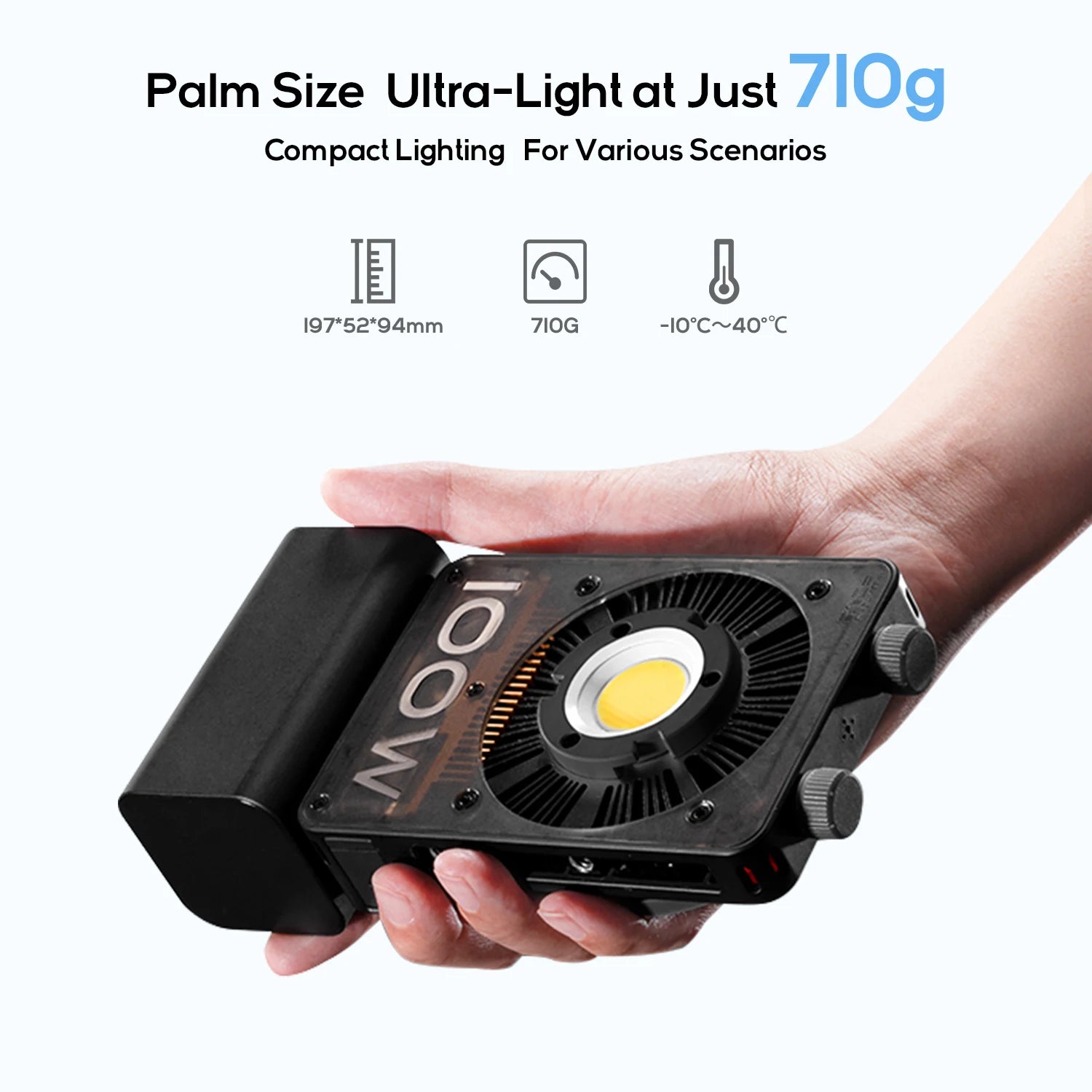 ZHIYUN Official CINEPEER CX100 100W Pocket Video Light Handheld LED COB Light Photography Fill Light For Live Streaming Outdoors