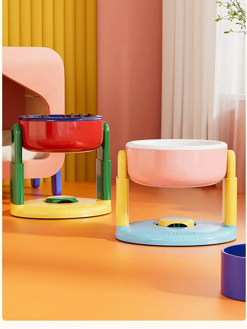 Make mealtime fun and healthy with these foldable slow-feed double pet bowls featuring 3 adjustable heights—perfect for every furry friend!