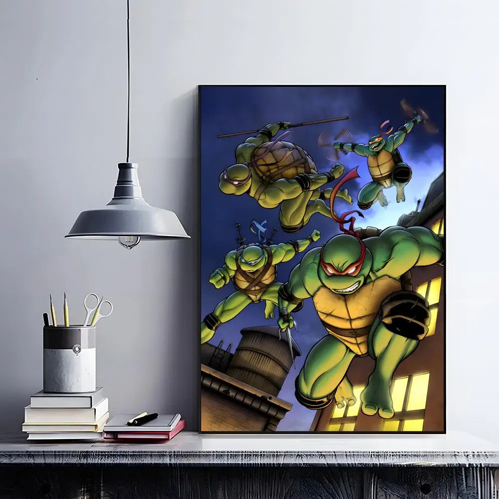 Classic Teenage Mutant Ninja Turtles Poster Posters Retro Kraft Paper Sticker DIY Room Bar Cafe Aesthetic Art Wall